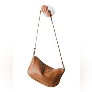 Status Anxiety At A Loss - Tan Leather Sling Bag Crossbody